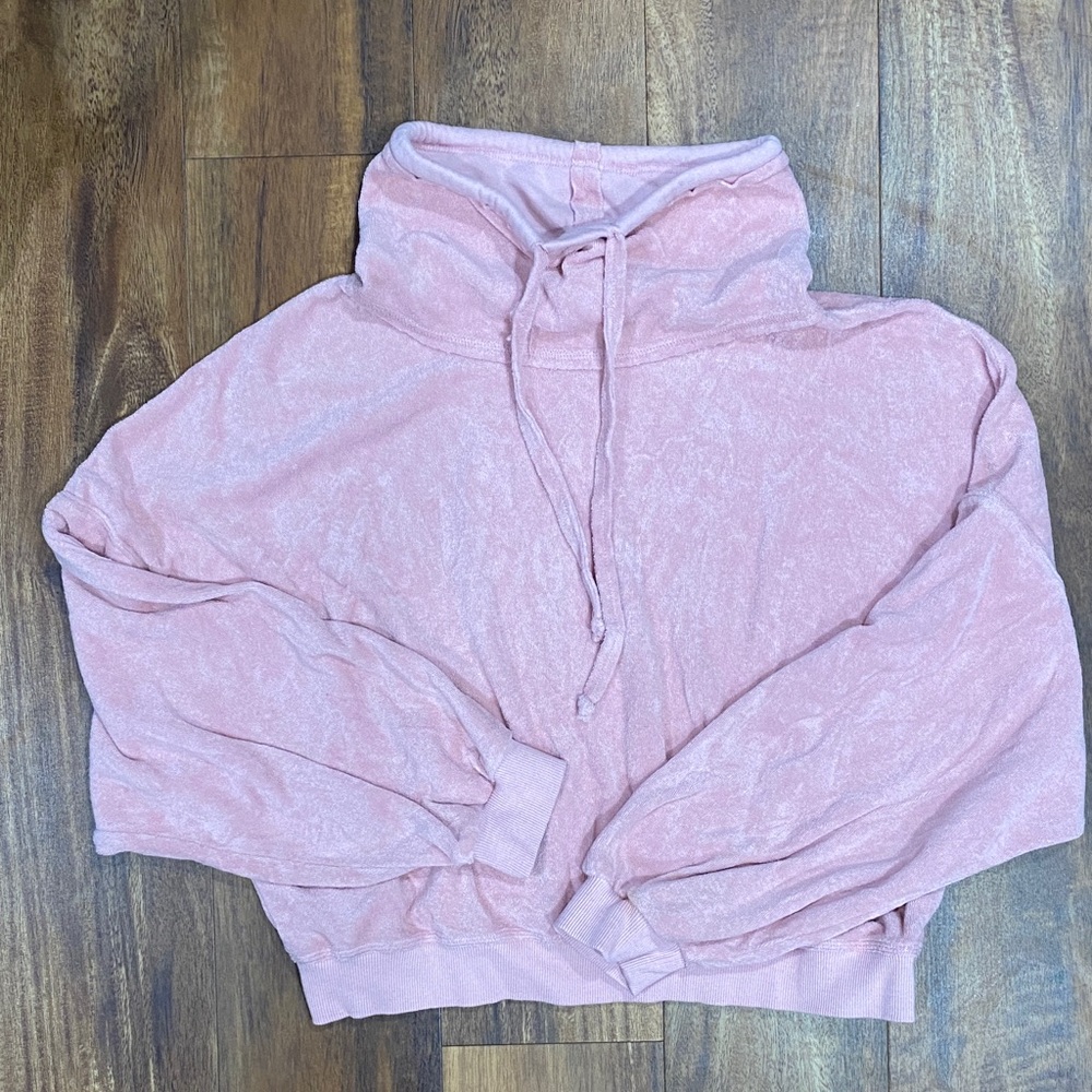 ILLA ILLA Pink Women's Funnel Neck Pullover Hoodie Medium